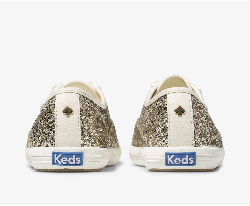 Zapatillas Keds Mujer Doradas - Kate Spade New York Champion Glitter - 103-HGEQUX